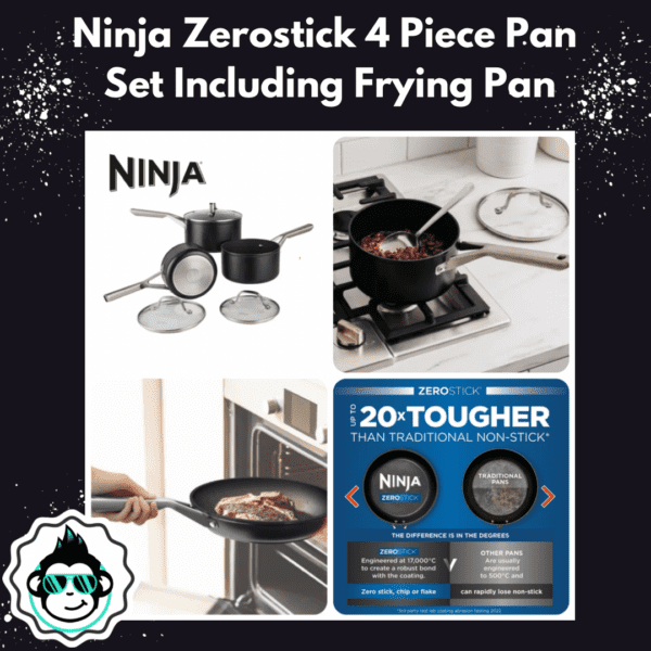 Ninja Zerostick Pan Set (3 saucepans plus frying pan) - for just 99p