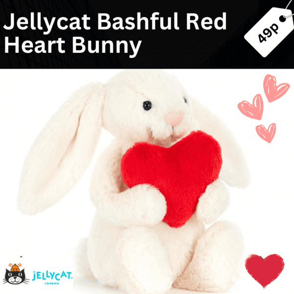 Win a Jellycat Bashful Red Heart Bunny