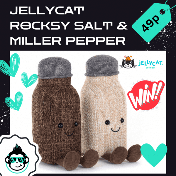 Win Jellycat Rocksy Salt & Miller Pepper