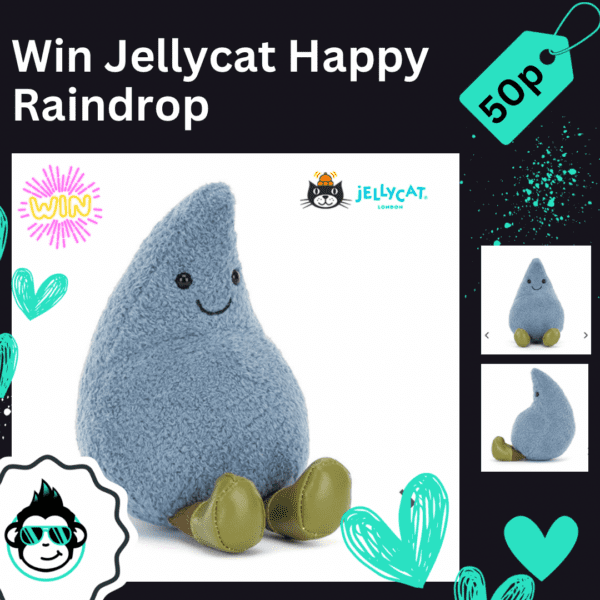 Win Jellycat Happy Raindrop for just 50p