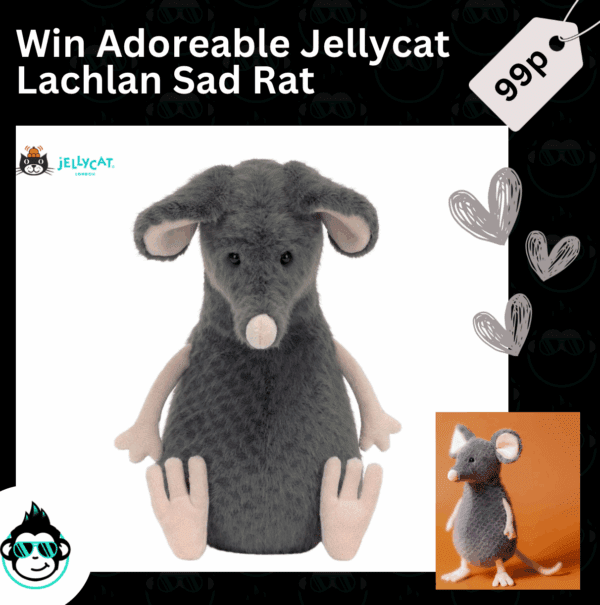 Jellycat Lachlan Sad Rat - only 100 tickets available!